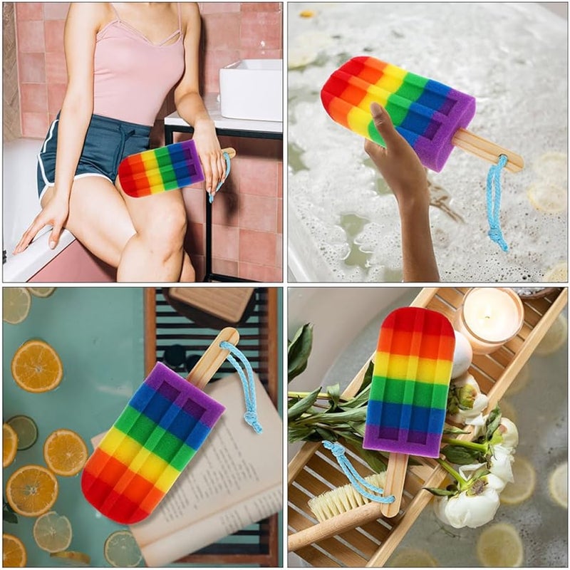 Nolitoy Ice Cream Shaped Exfoliating Body Sprubber 2 Pack Soft Bath Sponge For Dead Skin Removal - Image 5